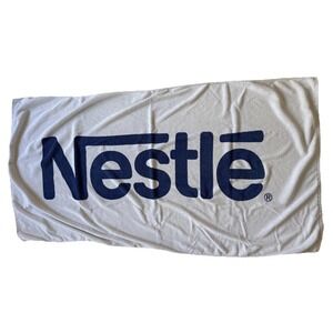 VTG Nestle Beach Towel Large White Blue‎ 66x35"